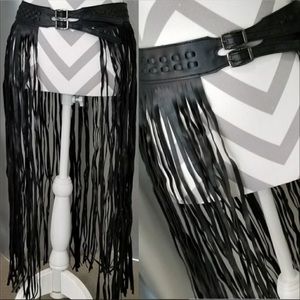 Maxi Fringe Leather Belt